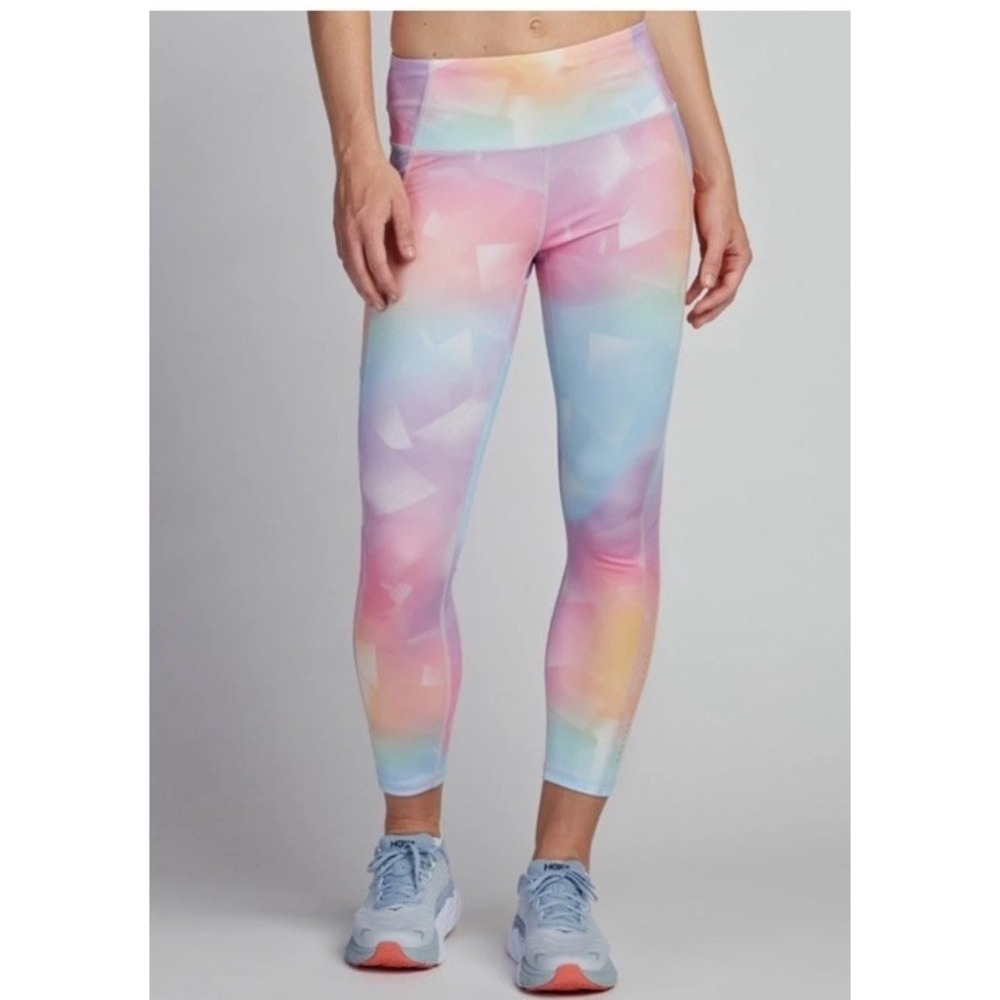Korsa Leggings Roadrunner Performance Tech Retail $95 Rainbow Pastels XL EUC